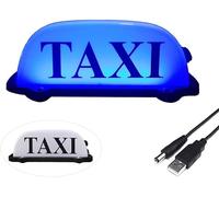 VILIERY Luz De Señal De TAXI Para Techo De Coche, Luces De TAXI Recargables, Iluminación De TAXI Impermeable Sellada Con Base Magnética, Luz De Señal De TAXI AZUL/ROSA/VERDE/BLANCO (BLUE)