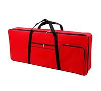 Vilihkc Funda para teclado de 61 teclas, portátil, duradera, impermeable, tela Oxford 600D con funda acolchada de algodón de 10 mm, bolsa de concierto de 40 x 16 x 6 pulgadas, Rojo, Viajes