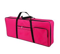 Vilihkc Funda para teclado de 61 teclas, portátil, duradera, impermeable, tela Oxford 600D con funda acolchada de algodón de 10 mm, bolsa de concierto de 40 x 16 x 6 pulgadas, Rose Red, Clásico