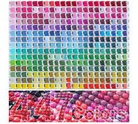 Vilihkc Juego de diamantes de imitación para pintura de diamantes, 89000 piezas de 445 colores de cuentas redondas de diamantes de imitación brillantes para uñas, manualidades de arte de diamantes (200 piezas por bolsa)