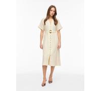 Vila Vestido Linnen Beige Camisero con Lino para Mujer 42