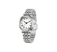 VILKFY Reloj cuadrado de cuarzo para mujer, esfera con números romanos, resistente al agua, Plateado blanco, Moda de ocio y negocios