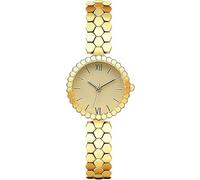 VILKFY Reloj de pulsera analógico para mujer, esfera pequeña, impermeable, de acero inoxidable, estilo retro, informal, de cuarzo, Dorado, Moda