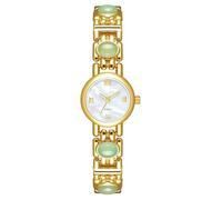 VILKFY Reloj de pulsera vintage para mujer, de cuarzo, de acero inoxidable, resistente al agua, Dorado, blanco, Moda