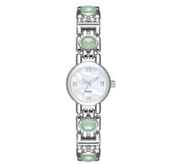 VILKFY Reloj de pulsera vintage para mujer, de cuarzo, de acero inoxidable, resistente al agua, Plateado blanco, Moda