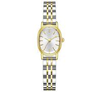 VILKFY Reloj pequeño dorado para mujer, esfera ovalada, correa de acero inoxidable, resistente al agua, reloj de cuarzo, Dorado, blanco, Moda