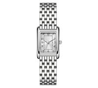 VILKFY Reloj rectangular vintage para mujer, correa dorada y plateada, esfera de números arábigos fácil de leer, impermeable, herramienta de ajuste incluida, Plateado blanco, Moda