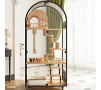 Villa arqueada para Gatos, casa para Gatos de Varias Capas con Inodoro y Rueda Universal, condominio panorámico para Gatos con Vidrio, Lujo para Gatos