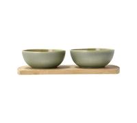 Villa Collection Bandeja de bambú con 2 cuencos Shoku Pure Green