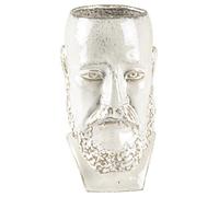Villa Collection Florero con cara y barba, Jarrón Decorativo, altura de 26 cm, gres, color blanco