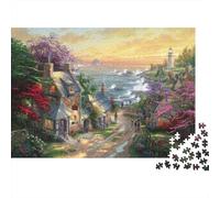 Villa côtièrege Scene Cadeau Unique Décoration Intérieure Style de peinture Fantaisie Jeu Éducatif Challenge Toy Adultes & Enfants Des 14 ANS 52x38cm/1000pcs