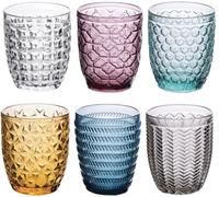 Villa d 'Este Home Tivoli Geometrie Juego 6 Vasos Agua, 300 ml, Multicolor, 6 Unidad