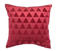Villa d’Este Home Tivoli Juego de 2 Cojines Decorativos de 43 x 43 cm de Tela Efecto Terciopelo decoración triángulos, Xmas, Rojo, M
