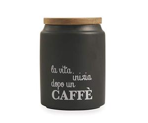 Villa D 'Este Home Tivoli Tarro de café, gres, Color Negro, 11 x 15 cm