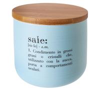 Villa d’Este Home Tivoli Victionary Shades - Tarro de sal de 500 ml de porcelana con tapa de bambú