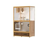 Villa de Gato Villa de Madera for Gatos con Caja Arena, Inodoro, Jaula integrada, casa for Interior, for Espacio Libre Extra Grande