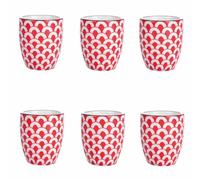 Villa d'Este Home Tivoli 1996 Confusion - Juego de 6 tazas de café, 90 ml, de gres, diseño geométrico