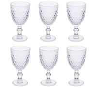 Villa d'Este Home Tivoli 1996 Madame - Juego de 6 copas de vino de 370 ml de cristal, superficie trabajada efecto diamante, transparente