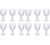 Villa d'Este Home Tivoli 1996 Madame - Juego de 6 copas de vino de 370 ml de cristal, superficie trabajada efecto diamante, transparente (Paquete de 2)
