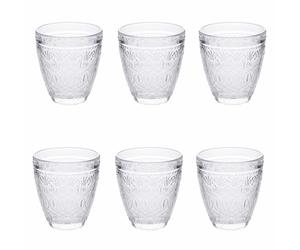 Villa d'Este Home Tivoli 1996 New Marrakech - Juego de 6 vasos de agua (330 ml, cristal, superficie trabajada)