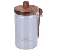 Villa d'Este Home Tivoli 1996 Tarro de cristal de borosilicato de 750 ml, tapa y cuchara de madera de acacia, vidrio