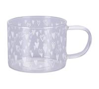 Villa d'Este Home Tivoli 1996 Taza de 380 ml de vidrio borosilicato, decoración de corazones, Glass