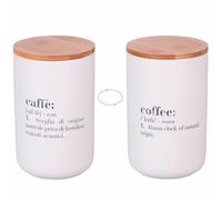 Villa d'Este Home Tivoli 1996 Victionary - Tarro de café de cerámica con tapa de bambú (1000 ml)