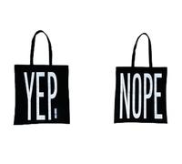 Villa d'Este Home Tivoli 2012 Yes Nope - Bolsa de la compra de algodón, 40 x 42,5 cm, color negro, multicolor, Contemporáneo