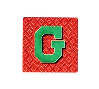 Villa d'Este Home Tivoli 5906652 - Juego de 6 salvamanteles monogram letra G, porcelana