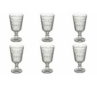 Villa d’Este Home Tivoli 203833 New Marrakech-Juego de 6 Copas de Cristal, 310 ml, Plateado