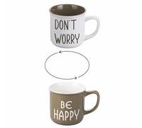 Villa d'Este Home Tivoli Be Positive - Juego de 2 tazas de porcelana (320 ml), color verde
