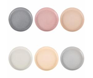 Villa d'Este Home Tivoli Berlin - Juego de 6 platos de postre color mate con efecto piedra de gres,