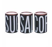 Villa d'Este Home Tivoli Bigismore - Juego de 3 tarros de cerámica, para sal, azúcar y café, 750 ml, tapa de bambú