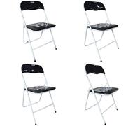 Villa d'Este Home Tivoli Bigismore - Juego de 4 sillas Plegables para Ahorrar Espacio, 43,5 x 44 x 79 cm, Color Negro