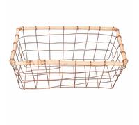 Villa d'Este Home Tivoli Cesta rectangular grande 36 x 24 cm de hierro y madera, La Cucina