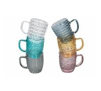 Villa d'Este Home Tivoli Geometrie - Juego de 6 tazas de café de 90 ml de cristal multicolor