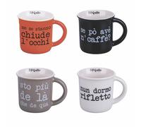 Villa d'Este Home Tivoli Juego de 4 tazas de café de 100 ml de porcelana, S.P.Q.eRe
