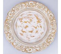 Villa d'Este Home Tivoli Juego de 6 bajoplatos Ø 33 cm, decoración barroca, duquesa