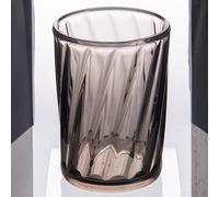 Villa d'Este Home Tivoli Juego de 6 vasos de 410 ml de acrílico, superficie con líneas verticales oblicuas, Fashion Fumé