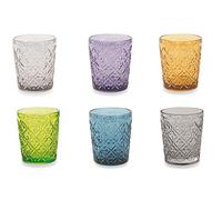 Villa d'Este Home Tivoli - Juego de 6 vasos de agua Marrakech multicolores de cristal, 5905223