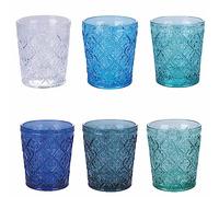 Villa d'Este Home Tivoli Marrakech Ocean - Juego de 6 vasos de agua (325 ml, cristal), superficie en relieve