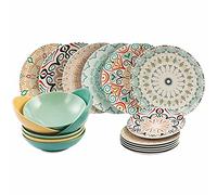 Villa d'Este Home Tivoli Sharm 5909276 - Vajilla de 18 piezas de porcelana, multicolor