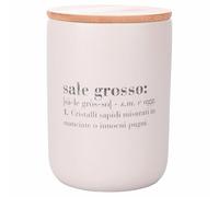 Villa d'Este Home Tivoli Tarro de sal gruesa de 700 ml de cerámica, tapa de bambú, Victionary