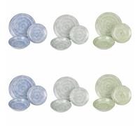 Villa d'Este Home Tivoli Vajilla de 18 piezas de porcelana, 3 plazas diferentes, Spring City