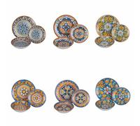 Villa d'Este Home Tivoli Vajilla de 18 piezas de porcelana, 6 plazas diferentes, La Tradizione