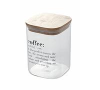 Villa d'Este Home Tivoli Victionary Coffee 5907967 - Tarro de cristal con tapa de bambú de 1 l, capacidad: 1 l, medidas 10 x 14,5 cm de altura, transparente