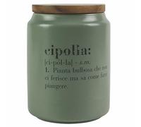 Villa d'Este Home Tivoli Victionary - Tarro de cebolla de gres, 1,6 l, tapa de bambú