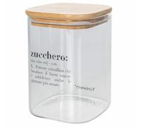 Villa d'Este Home Tivoli Victionary - Tarro de cristal para azúcar (1 L, tapa de bambú)