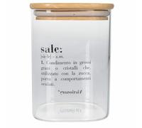 Villa d'Este Home Tivoli Victionary - Tarro de sal de cristal (1 L, tapa de bambú)