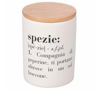 Villa d'Este Home Tivoli Victionary - Tarro para especias (cerámica, 280 ml, tapa de bambú)